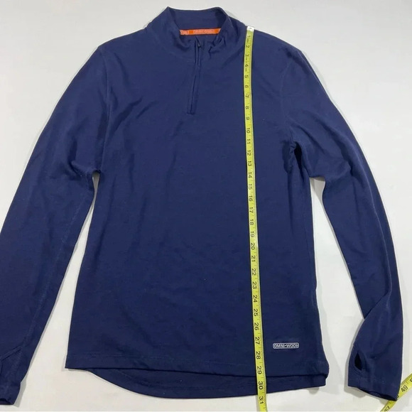 Omni Wool Mens Quarter Zip Pullover Shirt Blue - Picture 6 of 7
